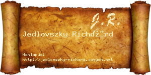 Jedlovszky Richárd névjegykártya